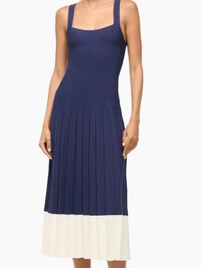 Staud Ellison navy/white dress